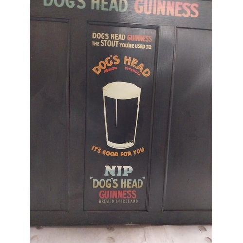 435 - Dog's Head Guinness wooden advertising panel {122 cm H x 93 cm W}.