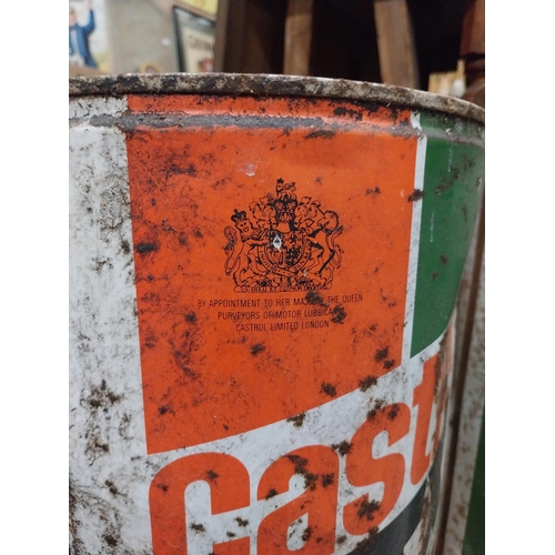 436 - Two Castrol oil drums - Castrol GTX and Agricastrol Multiuse. {46 cm H x 29 cm Diam.}.