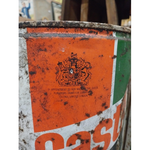 436 - Two Castrol oil drums - Castrol GTX and Agricastrol Multiuse. {46 cm H x 29 cm Diam.}.