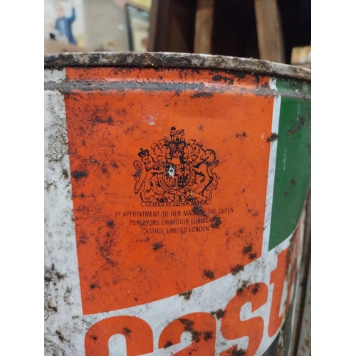 436 - Two Castrol oil drums - Castrol GTX and Agricastrol Multiuse. {46 cm H x 29 cm Diam.}.