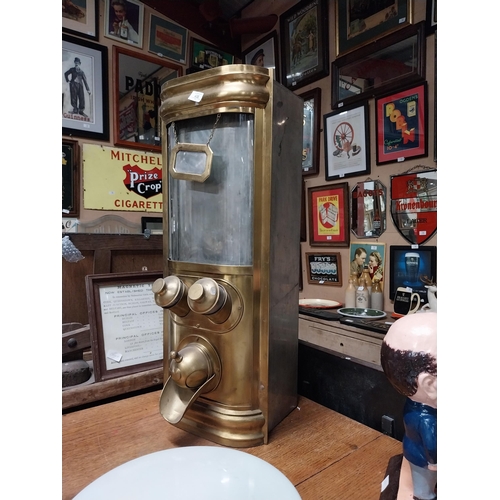 438 - Early 20th C. Otto Kind brass coffee dispenser. {80 cm H x 32 cm W}.