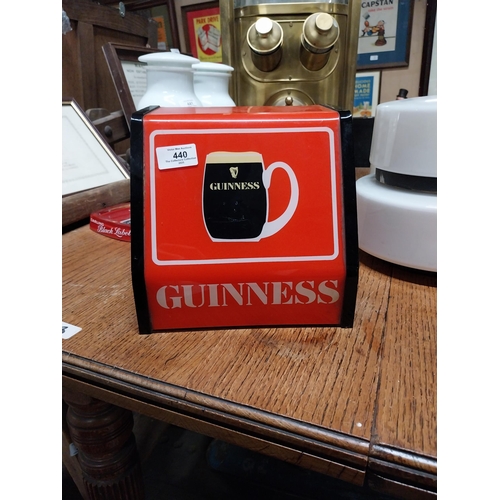 440 - 1970's perspex Guinness light up counter font. {21  cm H x  22 cm  W x 21 cm D}.