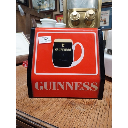 440 - 1970's perspex Guinness light up counter font. {21  cm H x  22 cm  W x 21 cm D}.