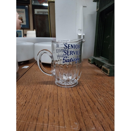 444 - Senior Service Satisfy water jug. {12 cm H x 14 cm W x 12 cm D}.