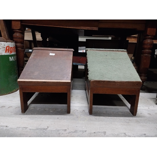 452 - Two Shoe shine shop foot rests. {40 cm H x 33 cm W x 53 cm D}.