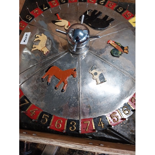 455A - Cased Roulette wheel. {12 cm H x 33 cm W x 33 cm D}.