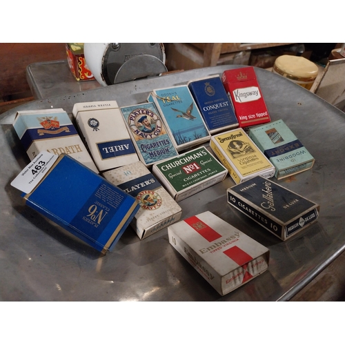 463 - Thirteen cigarette packets - Woodbine, Player's Gallahers etc.