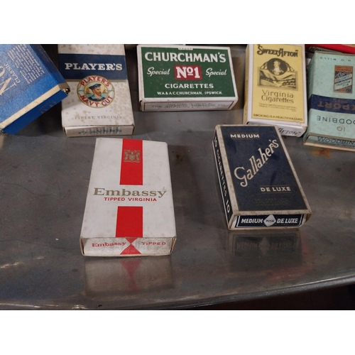 463 - Thirteen cigarette packets - Woodbine, Player's Gallahers etc.