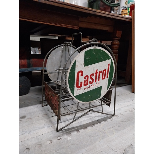 466 - 1950's Castrol Motor Oil forecourt bottle rack. {54 cm H x 36 cm W x 39 cm D}.