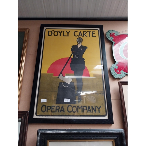 47 - Framed D'Oyly Carte Opera Company advertising print. {81 cm H x 56 cm W}.