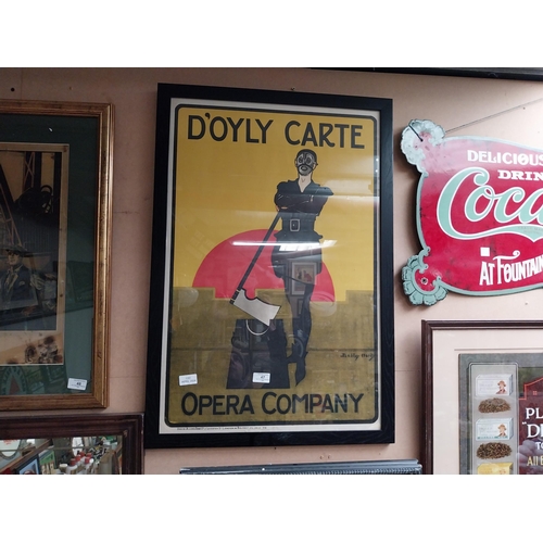 47 - Framed D'Oyly Carte Opera Company advertising print. {81 cm H x 56 cm W}.