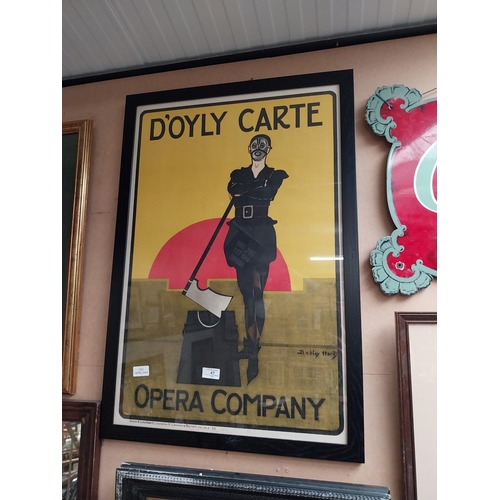 47 - Framed D'Oyly Carte Opera Company advertising print. {81 cm H x 56 cm W}.