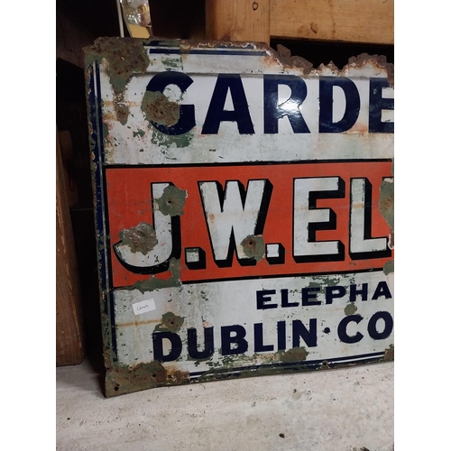 475 - J W Elvery and Co.Elephant House Dublin Cork and London enamel advertising sign. {61 cm H x 123 cm W... 