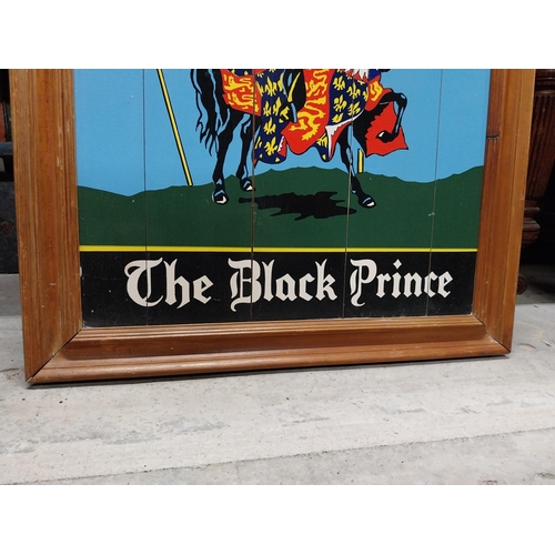 476 - Wm Smith's The Black Prince framed wooden advertising sign. {75 cm H x 56 cm W}.