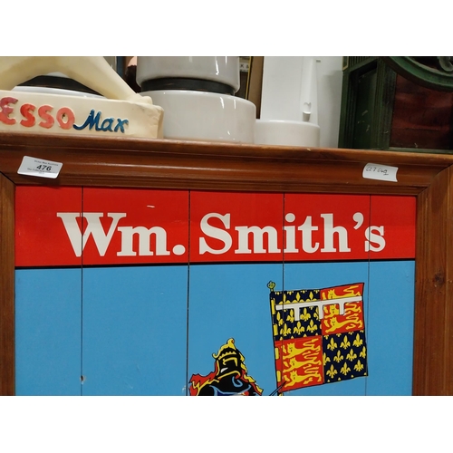 476 - Wm Smith's The Black Prince framed wooden advertising sign. {75 cm H x 56 cm W}.