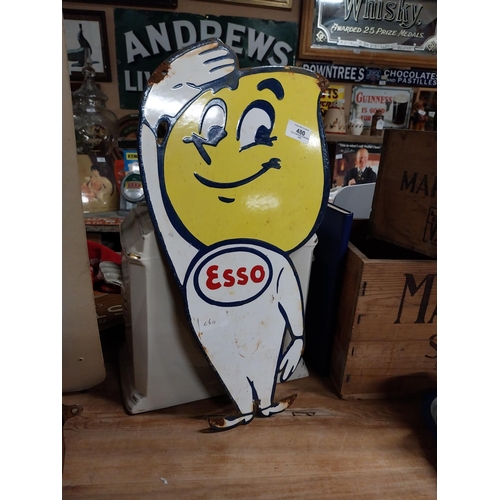 480 - Esso Man enamel advertising sign. {51 cm H x 25 cm W}.