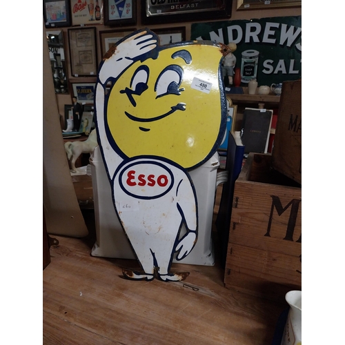 480 - Esso Man enamel advertising sign. {51 cm H x 25 cm W}.