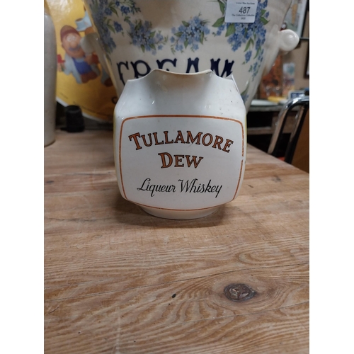 482 - Tullamore Dew ceramic water jug {11 cm H x 13 cm W x 10 cm D} and Dewars Whiskey Royal Doulton ceram... 