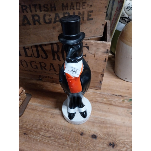 485 - 1970's Old Crow  Whiskey plastic advertising figure. {33 cm H x 14 cm Dia.}.