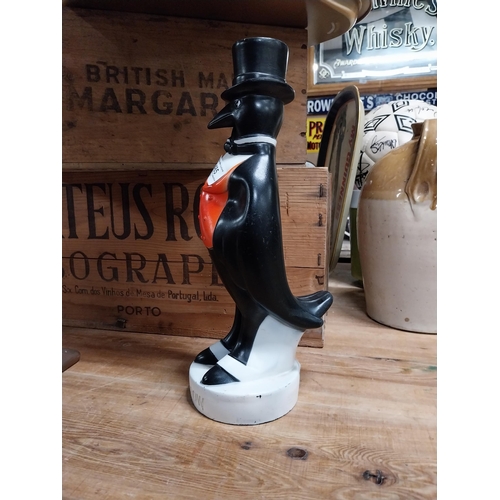 485 - 1970's Old Crow  Whiskey plastic advertising figure. {33 cm H x 14 cm Dia.}.