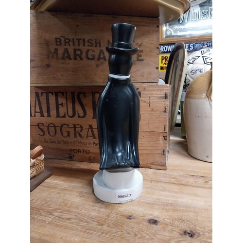 485 - 1970's Old Crow  Whiskey plastic advertising figure. {33 cm H x 14 cm Dia.}.