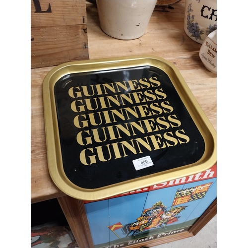 486 - Guinness tin plate drink's tray. {2 cm H x 35 cm W}.