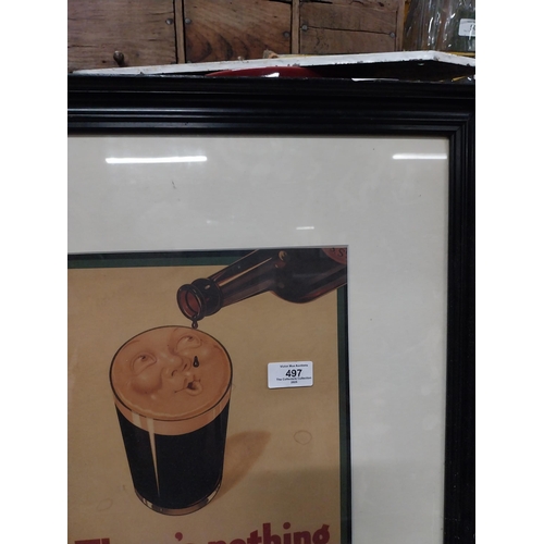 497 - There's Nothing Like A Guinness framed advertising print. {65 cm H x 50 cm W}.