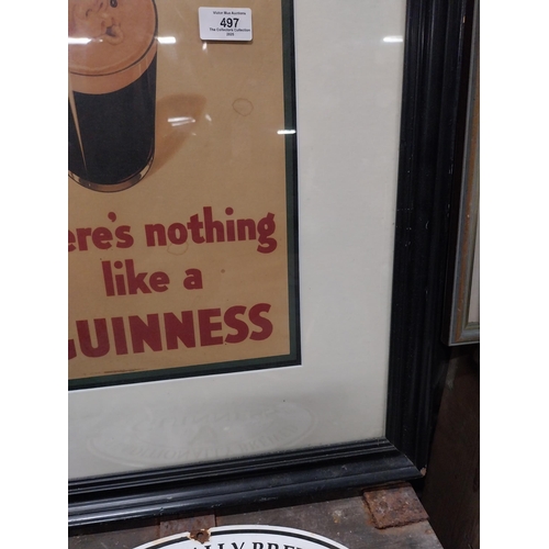 497 - There's Nothing Like A Guinness framed advertising print. {65 cm H x 50 cm W}.