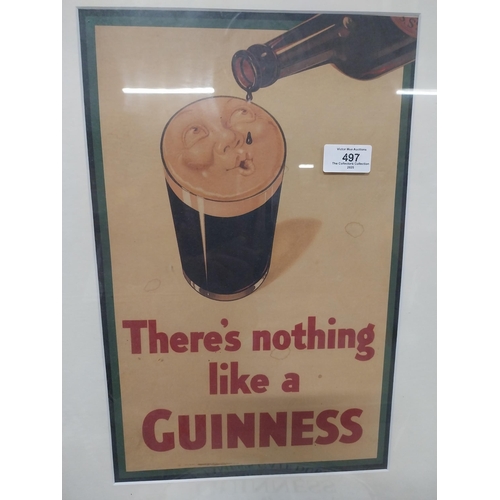 497 - There's Nothing Like A Guinness framed advertising print. {65 cm H x 50 cm W}.