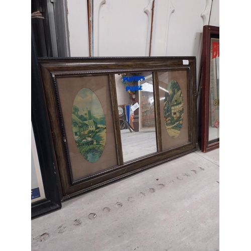 512 - Player's Please framed advertising mirror. {47 cm H  x 74 cm W}.