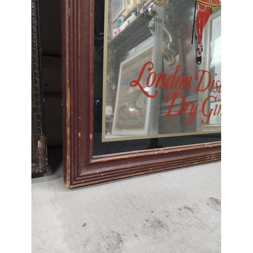 513 - Framed Beefeater London Dry Gin advertising mirror. {64 cm H x 36 cm W}.