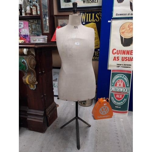 520 - 1940's shop mannequin. {154 cm H x 45 cm W x 35 cm D}.