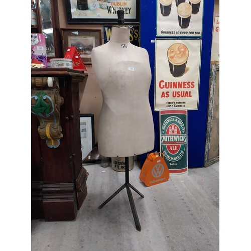 520 - 1940's shop mannequin. {154 cm H x 45 cm W x 35 cm D}.