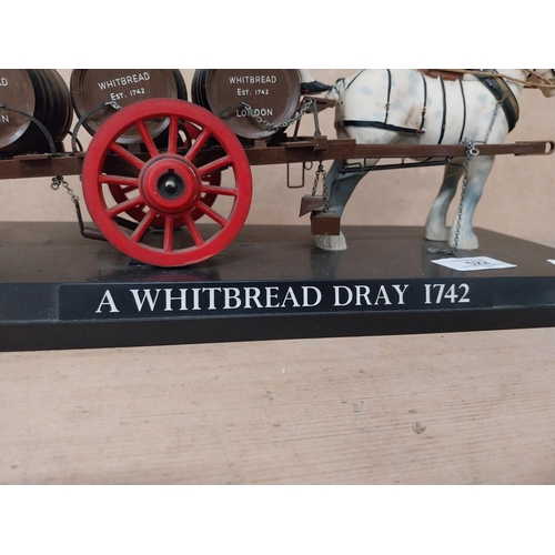 522 - Whitbreds Dray Horse and Cart advertising figure. {18 cm H x 27 cm W x 15 cm D}.