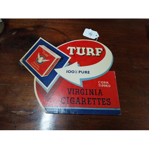 525 - Turf Cork Tipped Cigarettes cardboard shelf showcard. {24 cm H x 29 cm W}.