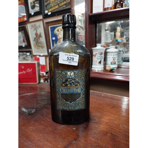 529 - Rare Bottle of Cassidys Whiskey  Monasterevin. {23 cm H x 6 Dia}. And also letter adressed to Thomas... 