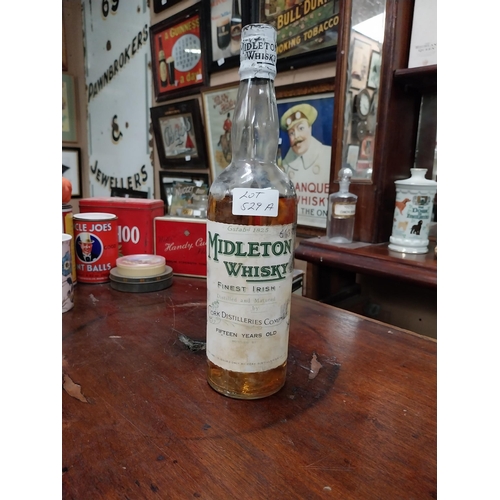 529A - Bottle of Middleton Cork Distillers 15 year old Irish Whiskey. {31 cm H x 9 cm Dia.}.