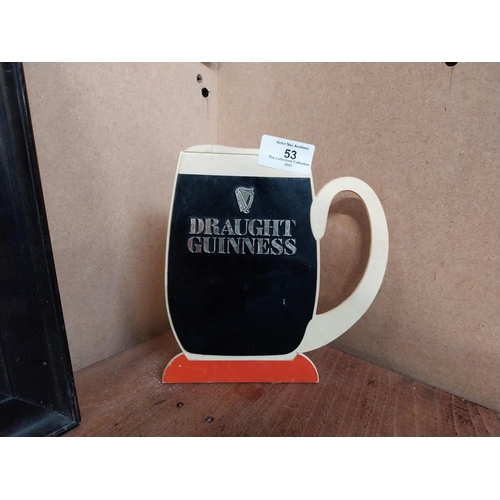 53 - Guinness Half Pint Perspex counter top advertising sign. {17 cm h x 17 cm W x 5 cm D}