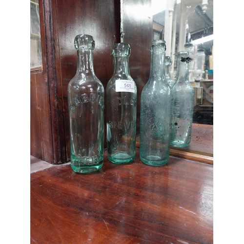 541 - Foley Sligo, S O'Brien Sligo and Killarney Mineral Water bottles. {23 cm H x 5 cm Dia.}.