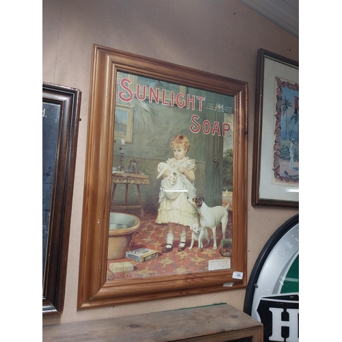 549 - Sunlight Soap framed advertising print. {70 cm H  x 50 cm W}.