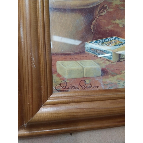 549 - Sunlight Soap framed advertising print. {70 cm H  x 50 cm W}.