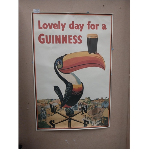 552 - Lovely Day for A Guinness Weathervane advertising poster. {76 cm H x 51 cm W}.