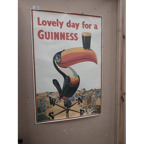 552 - Lovely Day for A Guinness Weathervane advertising poster. {76 cm H x 51 cm W}.