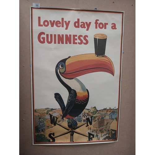 552 - Lovely Day for A Guinness Weathervane advertising poster. {76 cm H x 51 cm W}.