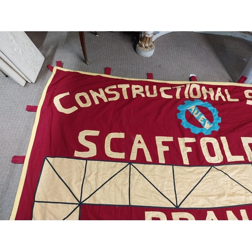 555A - Constructional Section Scaffolders Branch banner. {175 cm H x 255 cm W}.