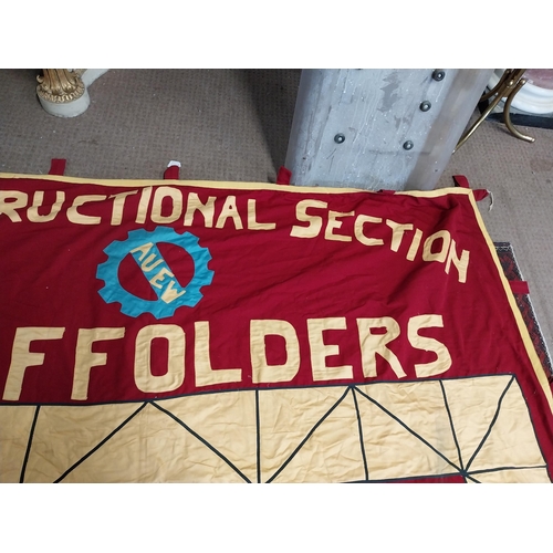 555A - Constructional Section Scaffolders Branch banner. {175 cm H x 255 cm W}.