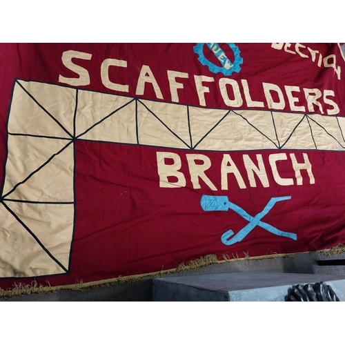 555A - Constructional Section Scaffolders Branch banner. {175 cm H x 255 cm W}.