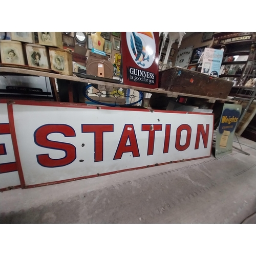 559 - Original Station enamel advertising sign. {60 cm H x 200 cm W}