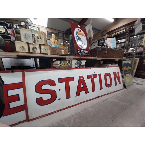 559 - Original Station enamel advertising sign. {60 cm H x 200 cm W}