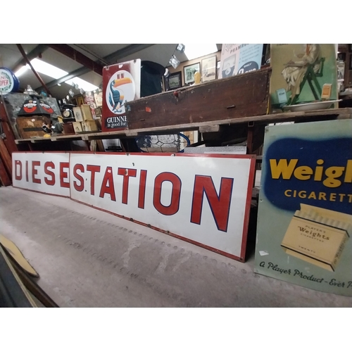 559 - Original Station enamel advertising sign. {60 cm H x 200 cm W}